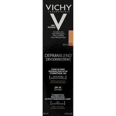 Base de Maquillaje Fluida Vichy Dermablend 3D Make-Up 45-gold Spf 15 3