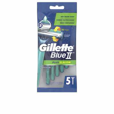 Maquinillas de Afeitar Desechables Gillette Blue II Plus Slalom 5 Unid