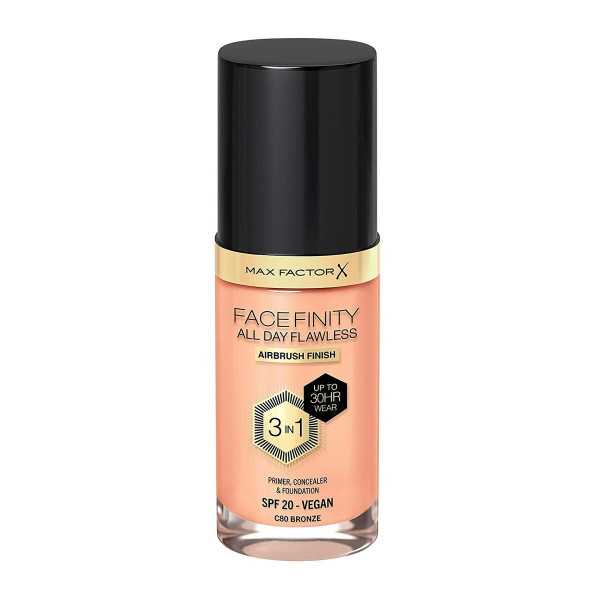 Base de Maquillaje Cremosa Max Factor Facefinity 3 en 1 Spf 20 Nº 80 Bronze 30 ml