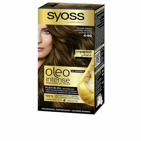 Tinte Permanente Syoss Oleo Intense Sin amoniaco Nº 4-60 Castaño Dorado