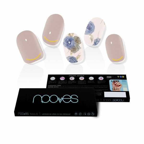 Uñas Postizas Nooves Elegant Floral Gel Autoadhesivas metálico