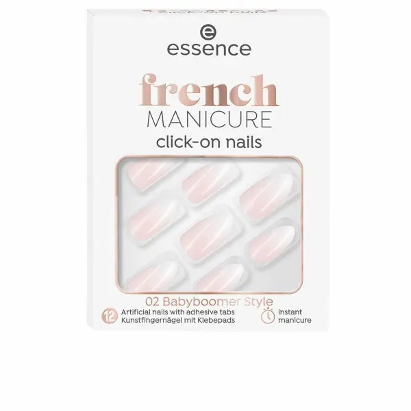 False nails Essence French Self-adhesives Reusable Nº 02 Babyboomer style (12 Units)