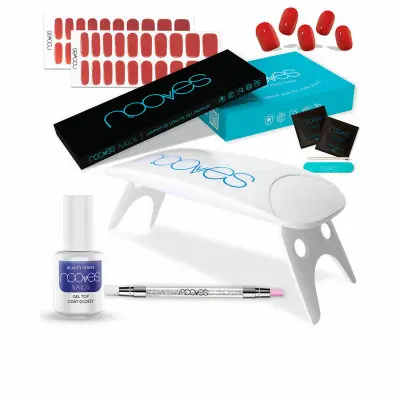 Set de Manicura Nooves Premium Rojo Láminas de Gel para Uñas 8 Pieza