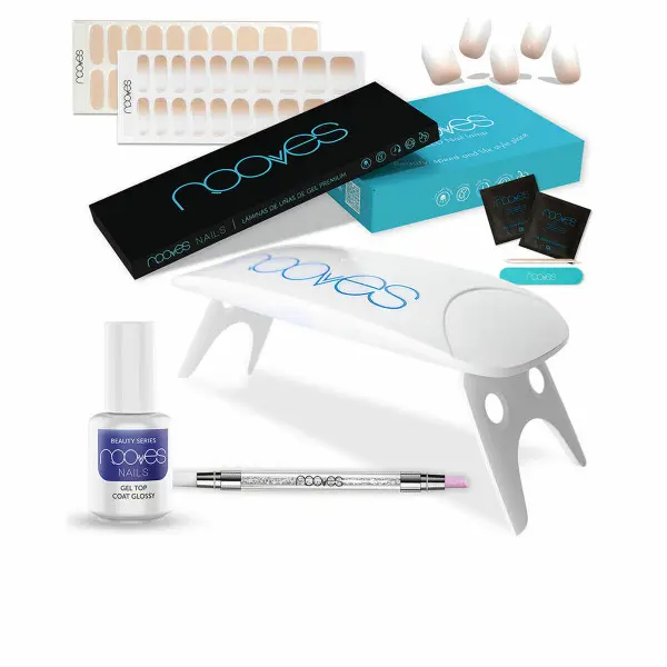 Set de Manicura Nooves Premium Beige Láminas de Gel para Uñas 8 Piezas