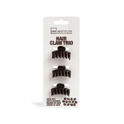 Pinzas para el Cabello IDC Institute ECO HAIR CLAW Marrón oscuro 3 Pi