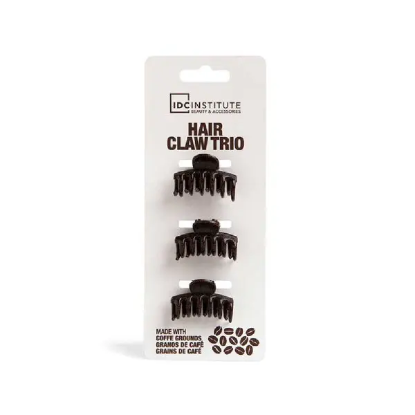 Pinzas para el Cabello IDC Institute ECO HAIR CLAW Marrón oscuro 3 Piezas 3 Unidades