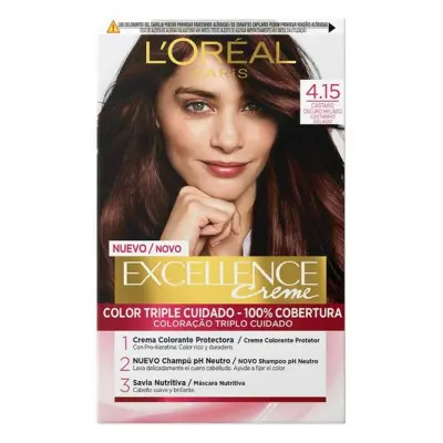 Tinte Permanente Excellence L'Oréal Paris Excellence 4.15 Castaño Os