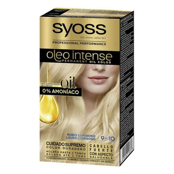 Tinte Permanente  Syoss Olio Intense Sin amoniaco Nº 9,10 Rubio Luminoso