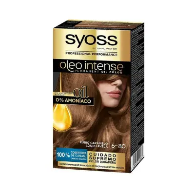 Tinte Permanente  Syoss Olio Intense Sin amoniaco Nº 6,80 Rubio Caram