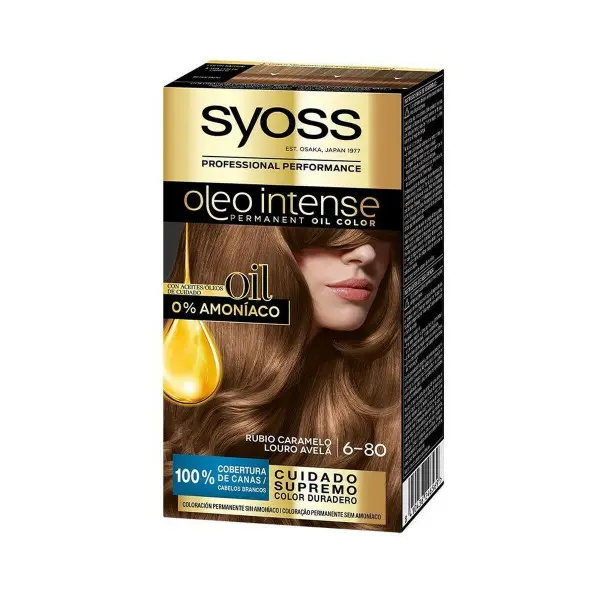 Permanent Dye  Syoss Olio Intense Ammonia-free Nº 6,80 Caramel Blonde