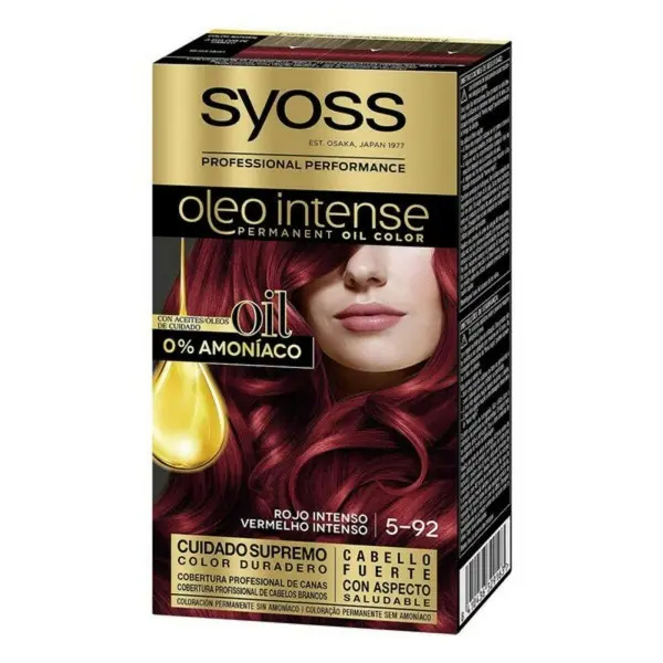 Tinte Permanente  Syoss Olio Intense Sin amoniaco Nº 5,92 Rojo Intenso