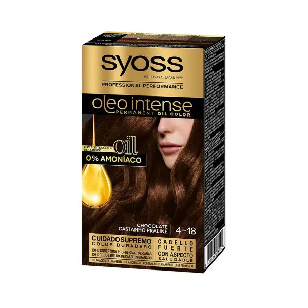 Permanent Dye  Syoss Olio Intense Ammonia-free Nº 4,18 Chocolate