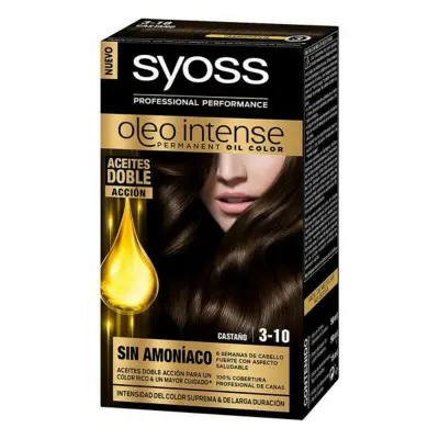 Tinte Permanente  Syoss Olio Intense Sin amoniaco Nº 3,10 Castaño