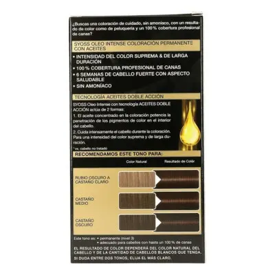 Tinte Permanente  Syoss Olio Intense Sin amoniaco Nº 3,10 Castaño