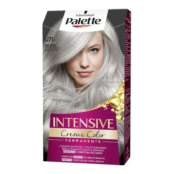 Tinte Permanente Palette Intensive Schwarzkopf U71-Gris Plata