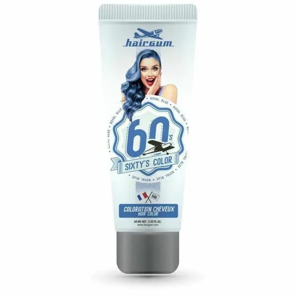 Coloración Semipermanente Hairgum Sixty's Color royal blue (60 ml)