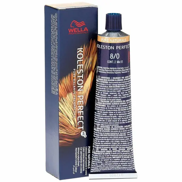 Permanent Dye Wella Koleston Perfect Pure Naturals Nº 8.0 60 ml