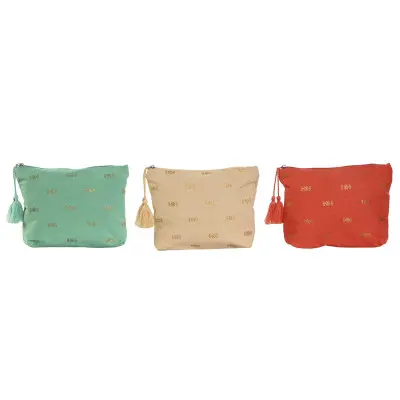 Travel Vanity Case Home ESPRIT Green Beige Coral 25 x 5 x 20 cm (3 Uni