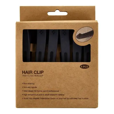 Pinzas para el Cabello Eurostil Caja 6 Gris Antideslizante (6 uds)