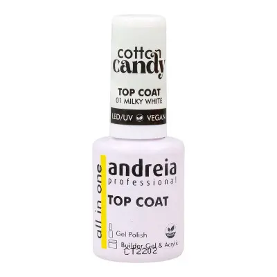 Nail Polish Fixer Andreia Cotton Candy Top Coat Nº 01 Milky White 10,