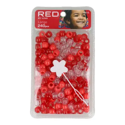 Glass beads Red Kiss Kiss L Red 240 Pieces