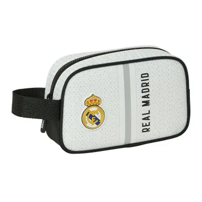 Neceser de Viaje Real Madrid C.F. Blanco Gris Deportivo 22 x 13.5 x 8