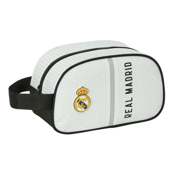 Neceser de Viaje Real Madrid C.F. Blanco Gris Deportivo 26 x 15 x 12 cm