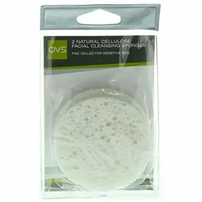 Esponja Facial QVS 2523516 Celulosa Blanco (2 uds)