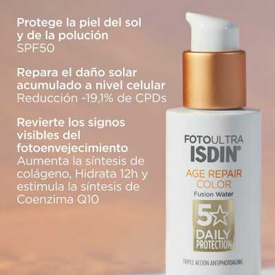 Sun Protection with Colour Isdin Fusion Water Magic Repair Spf 50 50 m