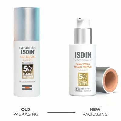 Sun Protection with Colour Isdin Fusion Water Magic Repair Spf 50 50 m