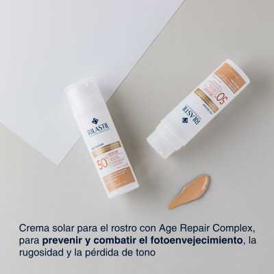 Protector Solar con Color Rilastil Age Repair SPF 50+ 50 ml Antiedad