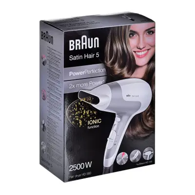 Secador de Pelo Braun Satin Hair 5 Power Perfection HD580 Blanco 2500