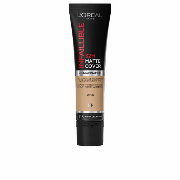 Base de Maquillaje Fluida L'Oreal Make Up Infalible 32H Matte Cover Nº 115 warm undertone Spf 25