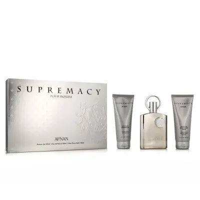 Set de Perfume Hombre Afnan Supremacy Silver EDP 3 Piezas