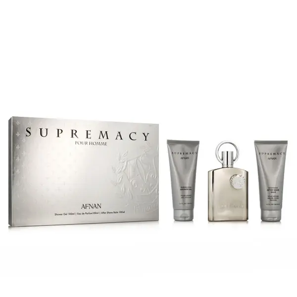 Set de Perfume Hombre Afnan Supremacy Silver EDP 3 Piezas