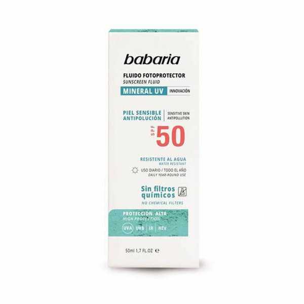 Protector Solar Fluido Babaria Solar Mineral Uv Spf 50 50 ml