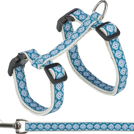 Trixie Cat Harness with Leash Grey Blue-0