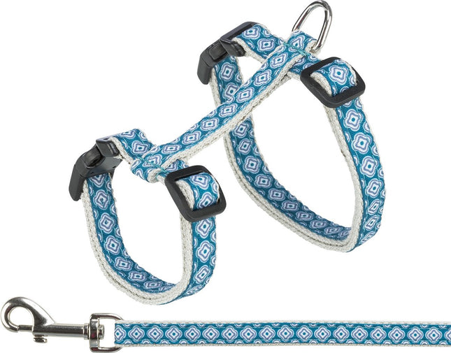 Trixie Cat Harness with Leash Grey Blue-0