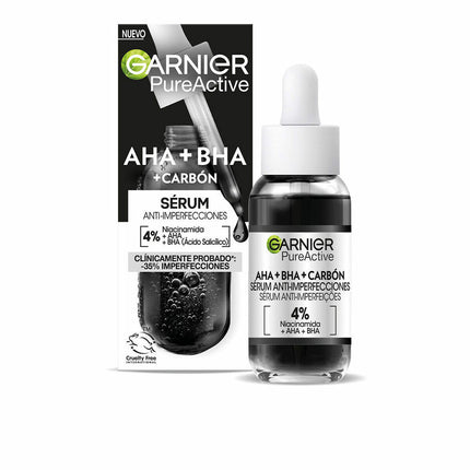 Facial Serum Garnier Pure Active Aha Bha Carbón 30 ml Anti-imperfections