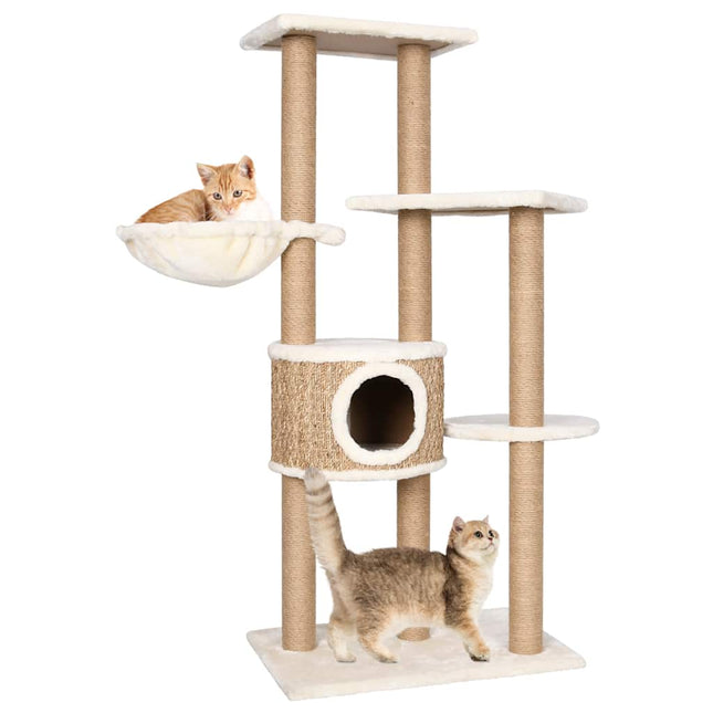 Vidaxl cat furniture with scratching posts 126 cm seagrass-0