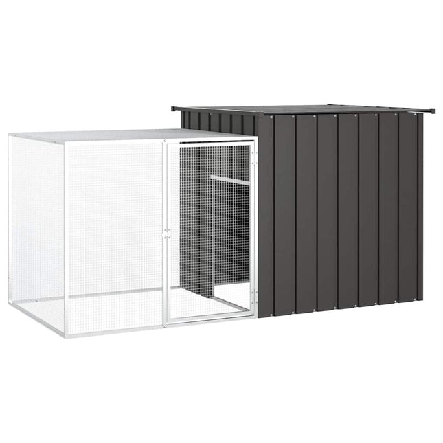 Vidaxl Chicken Coop 200x91x100 cm Galvanized Steel Anthracite Color-0